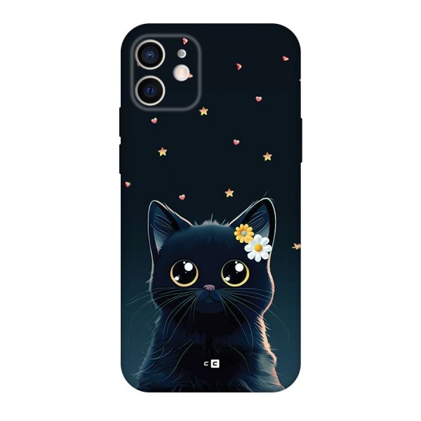 Cat With Flowers Back Case for iPhone 12 Pro